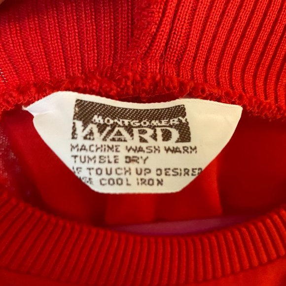 Vintage 80's red Ward's dress, size medium, good condition - Picture 5 of 9